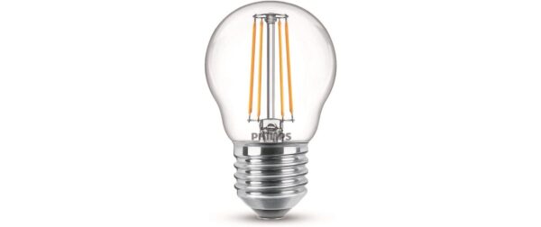 Philips LED Lampe 4.3W (40W) E27, P45, 470lm, 2700K, klar kaufen Schweiz | Mediatech.ch
