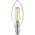 Philips LED Lampe 4.3W (40W) E14, B35, 470lm, 2700K, klar