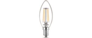 Philips LED Lampe 4.3W (40W) E14, B35, 470lm, 2700K, klar