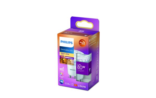 1087039_1 - Mediatech Philips LED Lampe 6.2W (80W) GU10, GU10, 575lm, 2200-2700K, klar