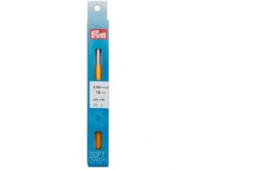 Prym Woll-Häkelnadeln, Soft-Griff Alu silber, 5 mm x 14 cm, Karte