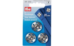 Prym Annähdruckknöpfe, silber, nickelfrei 21 mm, Karte 3 Stück