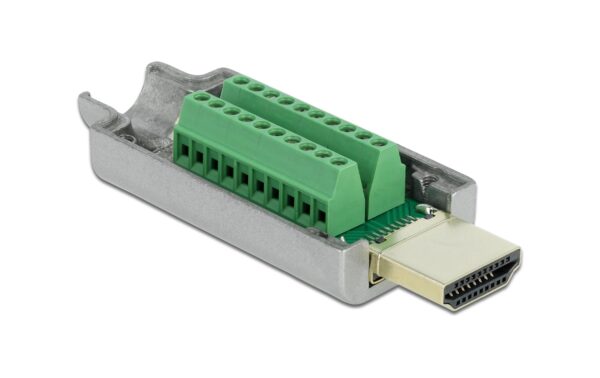 Delock HDMI Terminalblock, Metalgehäuse HDMI-A Stecker zu Terminblock Adapter