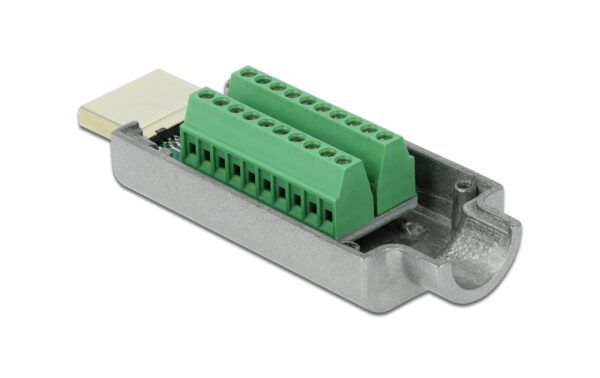 Delock HDMI Terminalblock, Metalgehäuse HDMI-A Stecker zu Terminblock Adapter