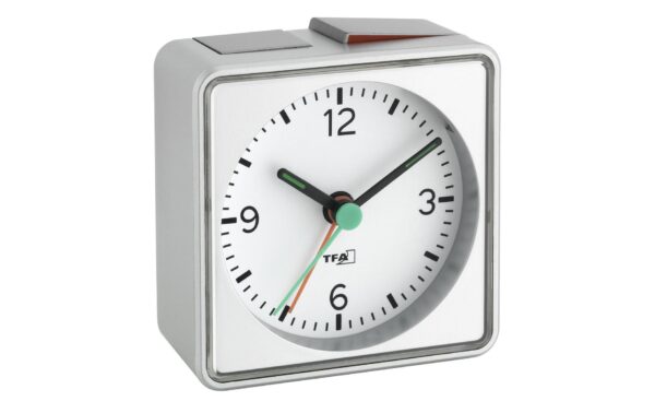 PUSH Elektronischer Wecker silber weiss ohne Batterie