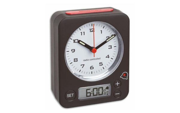 1093704 - Mediatech COMBO Funk-Wecker schwarz rot ohne Batterie