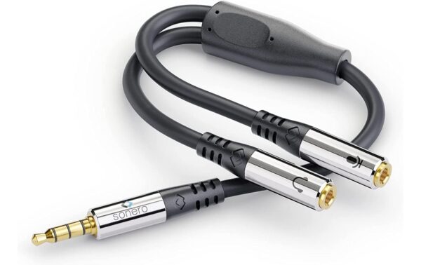 Sonero 3.5mm auf 2x 3.5mm Audio Adapter 0.25m, 3.5mm Stecker <-> 2x 3.5mm Buchse