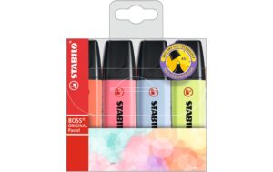 Stabilo Leuchtmarker Pastell 4er Etui orange, rosa, blau, gelb