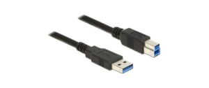 Delock USB3.0 Kabel, 50cm, A-B, Schwarz für USB3.0 Geräte, bis 5Gbps