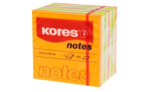 Kores Haftnotizen Würfel Neon 1 Block, 400 Blatt, 50 x 50 mm