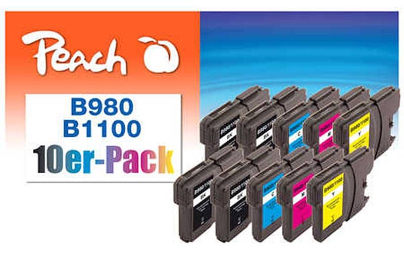 Peach Tinte Brother LC-980/1100 Multipk. 10 4x13 6x7,4ml 4x bk, 2x c, m, y