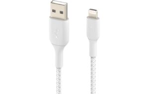 Belkin BoostCharge USB-A-Lightning 3m ummantelt, weiss
