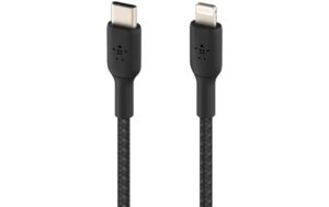Belkin BoostCharge USB-C-Lightning 2m ummantelt, schwarz