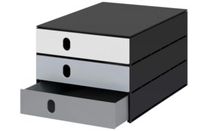 Styro Schubladenbox styroval pro color flow 3 Schubladen, grau / schwarz