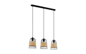 1100802 - Mediatech EGLO ANWICK Hängeleuchte schwarz/natur exkl. 3x E27 40W kaufen Schweiz | Mediatech.ch