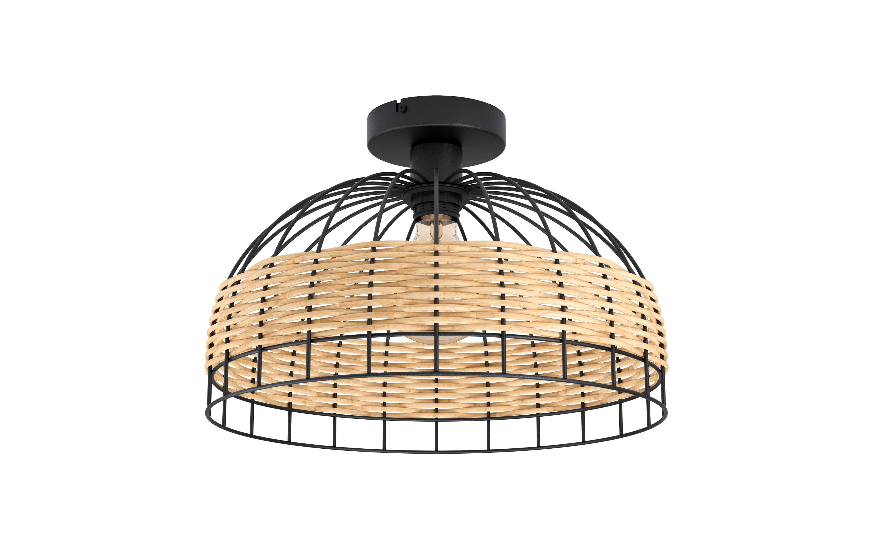 EGLO ANWICK Deckenleuchte schwarz/natur exkl. 1x E27 60W kaufen Schweiz | Mediatech.ch