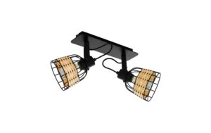 EGLO ANWICK 1 Spot schwarz/natur exkl. 2x E27 40W kaufen Schweiz | Mediatech.ch