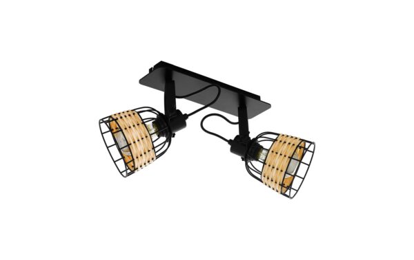 EGLO ANWICK 1 Spot schwarz/natur exkl. 2x E27 40W kaufen Schweiz | Mediatech.ch
