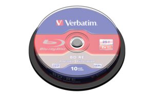 Verbatim BD-RE 2x SL. rewrite, 25GB Blu Ray, 10er Spindel