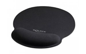 Delock ergonomisches Mousepad 252 x 227 mm mit Handballenauflage, schwarz