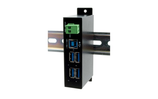 EXSYS EX-1504HMS, Managed 4x USB 3.0 HUB Metall, mit 15KV EDS, Din-Rail