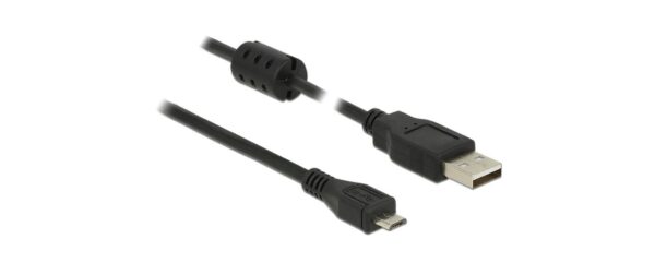 Delock USB2 Kabel A-MicroB, 3m, schwarz für USB2.0 Geräte, 480 Mbps kaufen Schweiz | Mediatech.ch