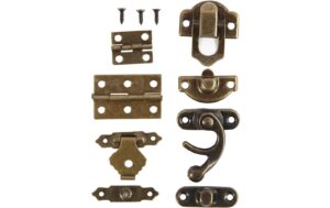 Creativ Company Beschläge Set Grösse: 16 x 19 - 21.5 x 31 mm, Antikgold
