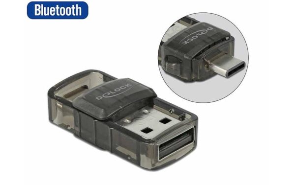 DeLock 61002 USB-A/C Bluetooth Adapter V4.0 2in1 USB Typ-A&C, 4.0 Dual Modus + EDR