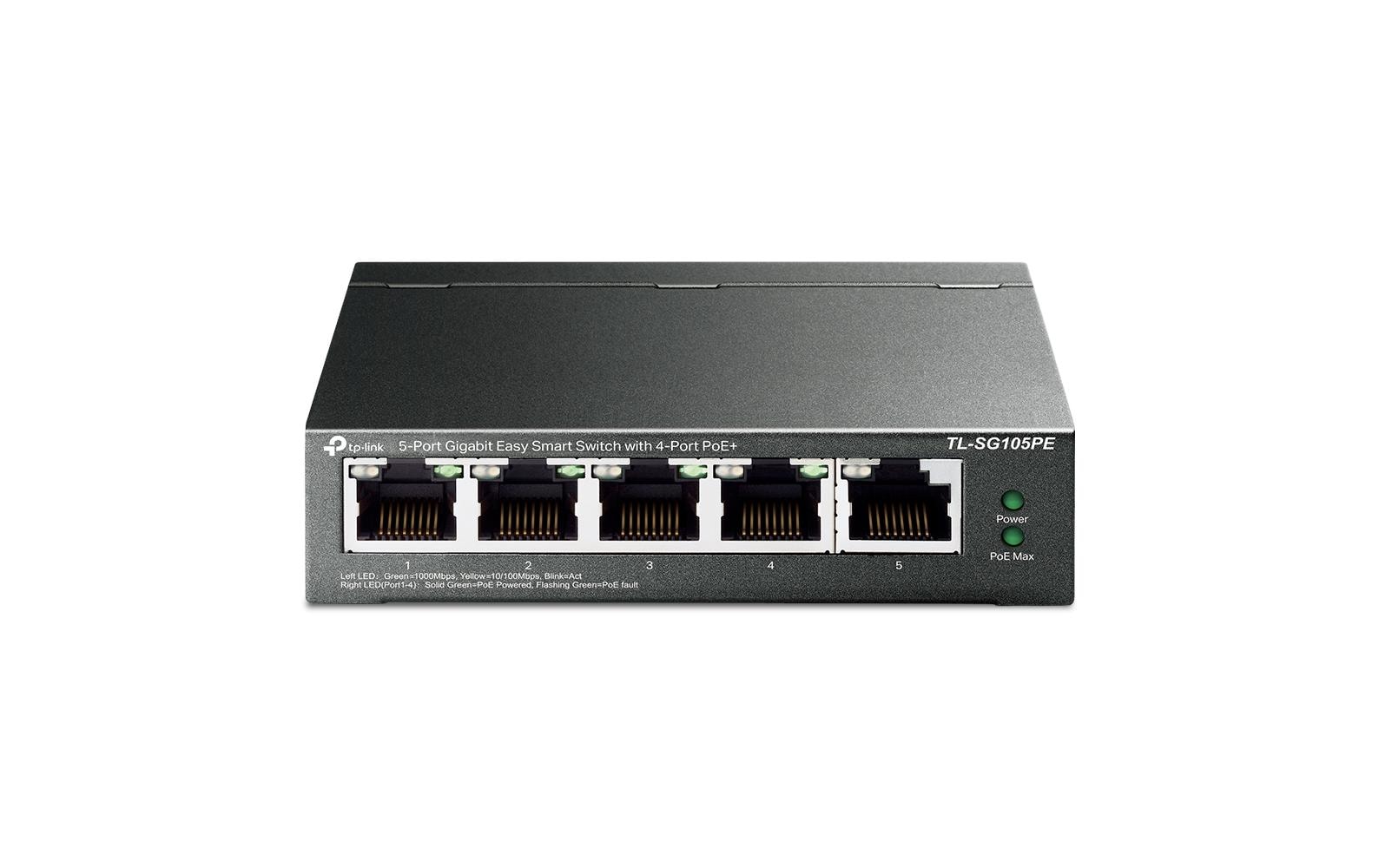 1113214_1 - Mediatech TP-Link TL-SG105PE:5Port PoE Gigabit Switch 4xPoE, Stahlgehäuse