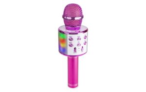MAX KM15P Karaoke Mikrofon mit LED, BT, MP3, pink
