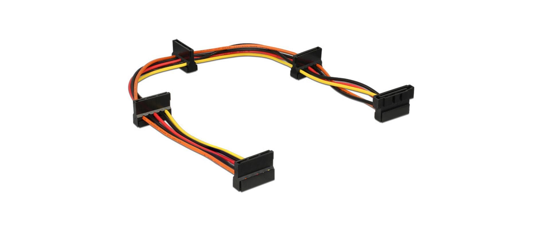 1115487 - Mediatech SATA zu 4x SATA Stromadapter 40cm, unterstützt 3,3, 5 und 12 Volt
