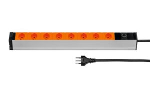 STEFFEN Steckdosenleiste 19, 8xT13, orange 3m Kabel, ohne Schalter, Rack Montagehalter kaufen | Mediatech.ch