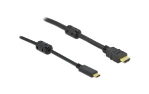 1118069 - Mediatech Delock Aktives USB Typ-C HDMI Kabel, 7m Schwarz, Auflösung bis 3840 x 2160 @ 60 Hz
