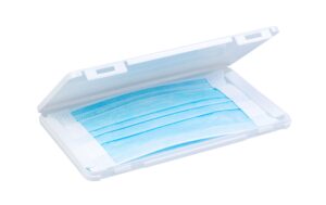 Maskenbox Rechteck 19x11x1.2 für Hygienemasken, weiss
