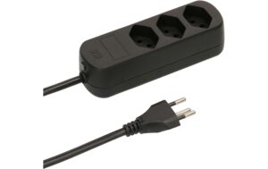 1119709 - Mediatech Max Hauri Steckdosenleiste Basic-Line 3xT13, schwarz, mit Reset-Schalter