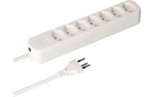 Max Hauri Steckdosenleiste Basic-Line 7xT13, weiss, mit Reset-Schalter