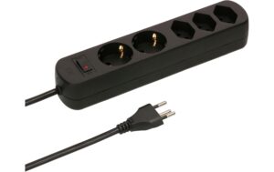 Max Hauri Steckdosenleiste Basic-Line 3xT13, weiss, mit Reset-Schalter, 5m