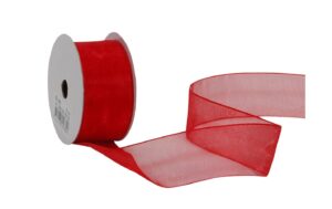 Spyk Geschenkband Organsa rot, B: 25 mm, Länge: 6m