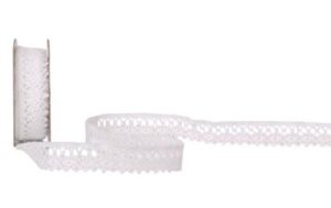 Spyk Geschenkband Cubino Spitzen weiss, 14 mm x 2 m