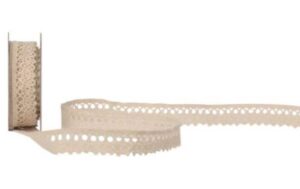 Spyk Geschenkband Cubino Spitzen creme, 14 mm x 2 m