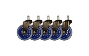 LC-POWER Gaming Stuhlrollen 5er Set. dunkelblau