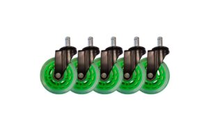LC-POWER Gaming Stuhlrollen 5er Set. grün