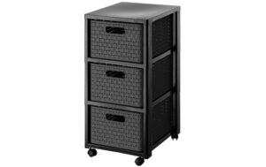 Rotho Tower Country 3xA4 mit Rollen anthrazit, 375x325x712 mm