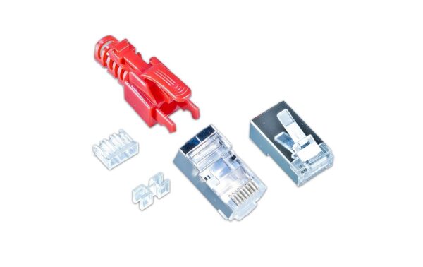 1125425 - Mediatech Wirewin RJ-45 SecureLock Stecker, 10er Pack geschirmt, abschliessbar, rot
