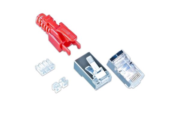 1125425_1 - Mediatech Wirewin RJ-45 SecureLock Stecker, 10er Pack geschirmt, abschliessbar, rot