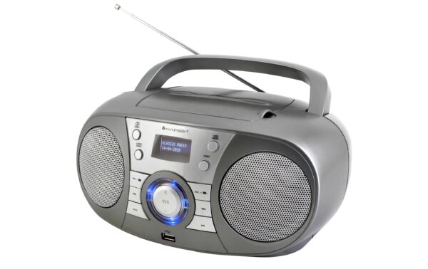 1130188 - Mediatech Soundmaster SCD1800TI, DAB+ Boombox, grau DAB+/UKW Digitalradio, CD/MP3, BT, USB kaufen Schweiz | Mediatech.ch