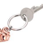 TROIKA Schlüsselanhänger Hörnchen glänzend grau/rosagold