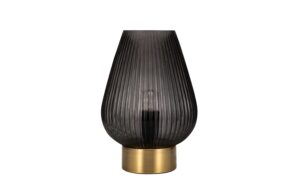 PAULEEN Crystal Gloom Tischleuchte max. 40W, Rauchglas/Messing, E14