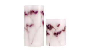 PAULEEN Shiny Bloom Wachskerze 2er Set exkl. Batterie 6x AAA, LED, Timer
