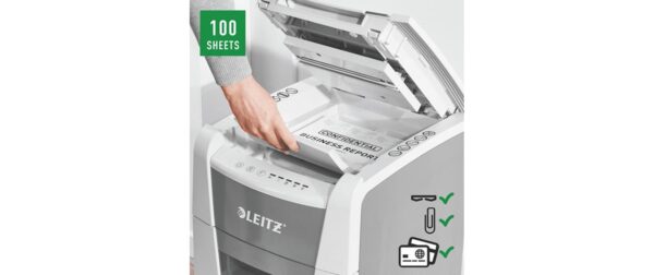 Leitz Aktenvernichter IQ Autofeed Office100 P-4, 100 Blatt